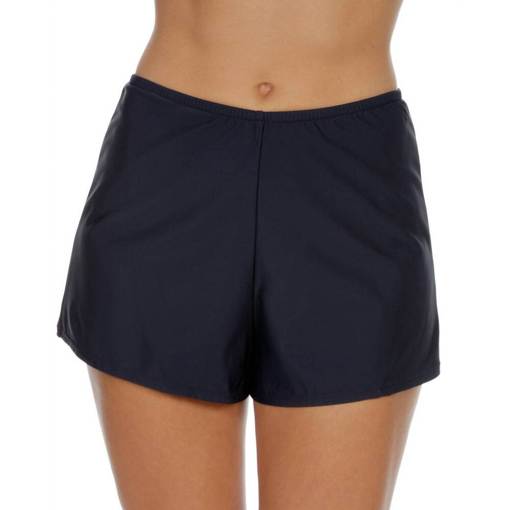 NEW SHAPE SOLVER solid pull-on swim short in navy